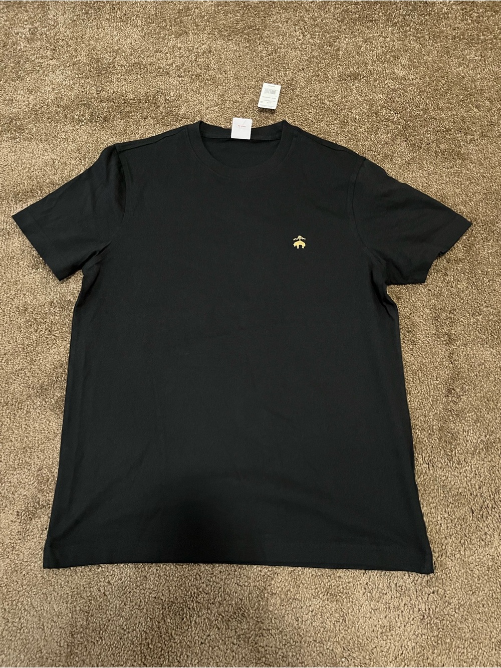 Brooks Brothers Black Embroidered Golden Fleece Logo Tee - NWT - Size M